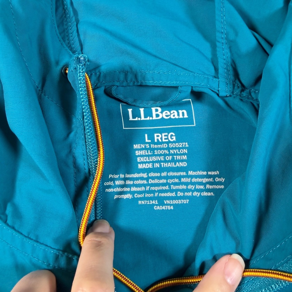 LL Bean Mountain Classic Anorak Jacket Men Large Multicolor Aztec Half Zip Hood - Picture 4 of 7